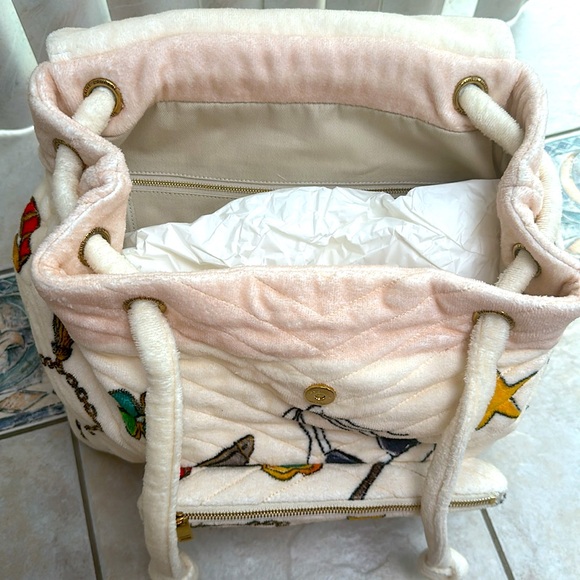 RARE YSL Saint Laurent Summer Print Quilted Terry Cloth Backpack - Picture 4 of 9